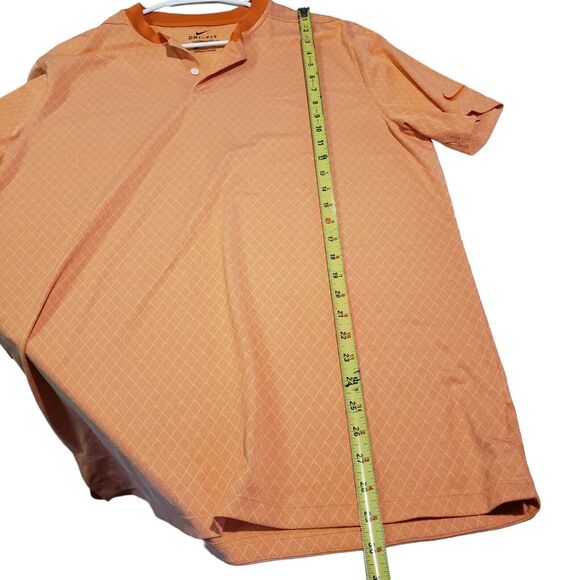 Nike Dri-Fit Mens Size L Orange Standard Fit Short Sleeve Golf Polo Shirt - Picture 7 of 8